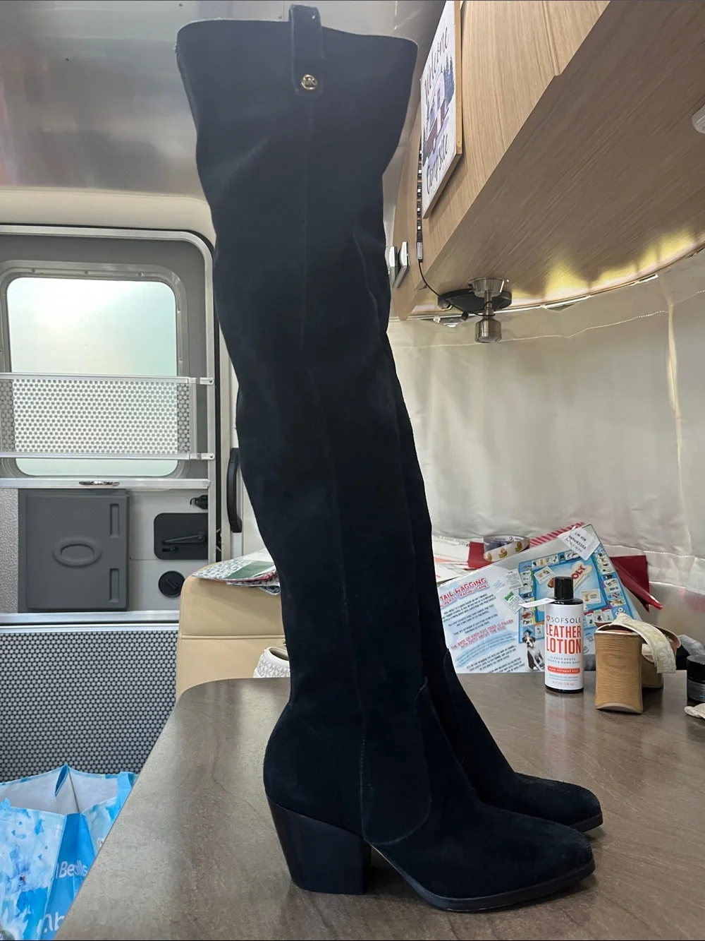 Michael Kors Black Over-the-Knee Suede Boots